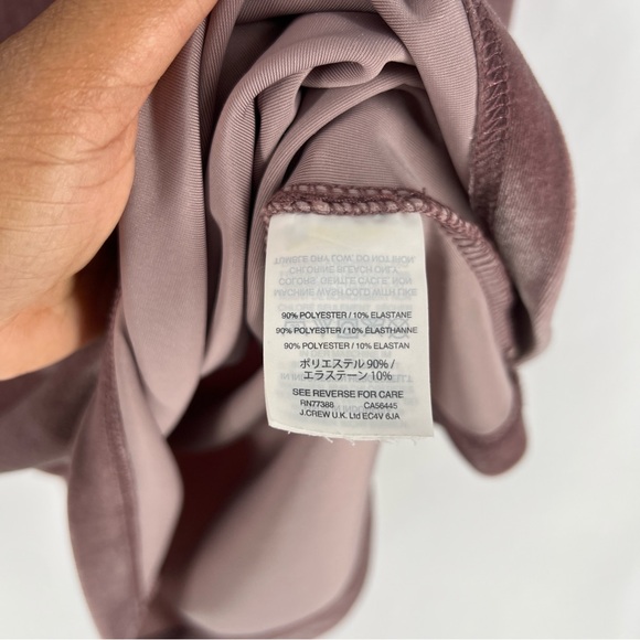 Madewell Velvet Short Sleeve Mock Neck Mini Dress Stretch Frosty Mauve Size XXS - Picture 7 of 10